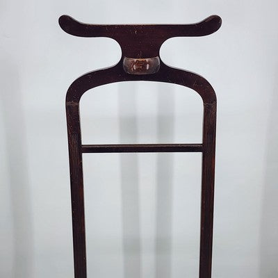 Wood Valet Butler Floor Standing Men's Clothes Suit Wardrobe Rack 45"h x 17"w