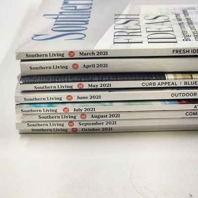 8 Southern Living Magazine Editions Including March to October 2021 By Meredith