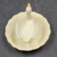 Swan Porcelain Trinket Ornament Dish Ring Holder Cream Gold Accent 4.25" x 3.5"h