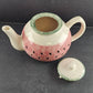 H S China Teapot with Lid Watermelon Coloring 5.5" Tall x 6.5" Diameter Crazed