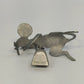 Zemtek Pewter Mouse Holding Bell Figurine Red Nose 3" Collectible Metal Ornament