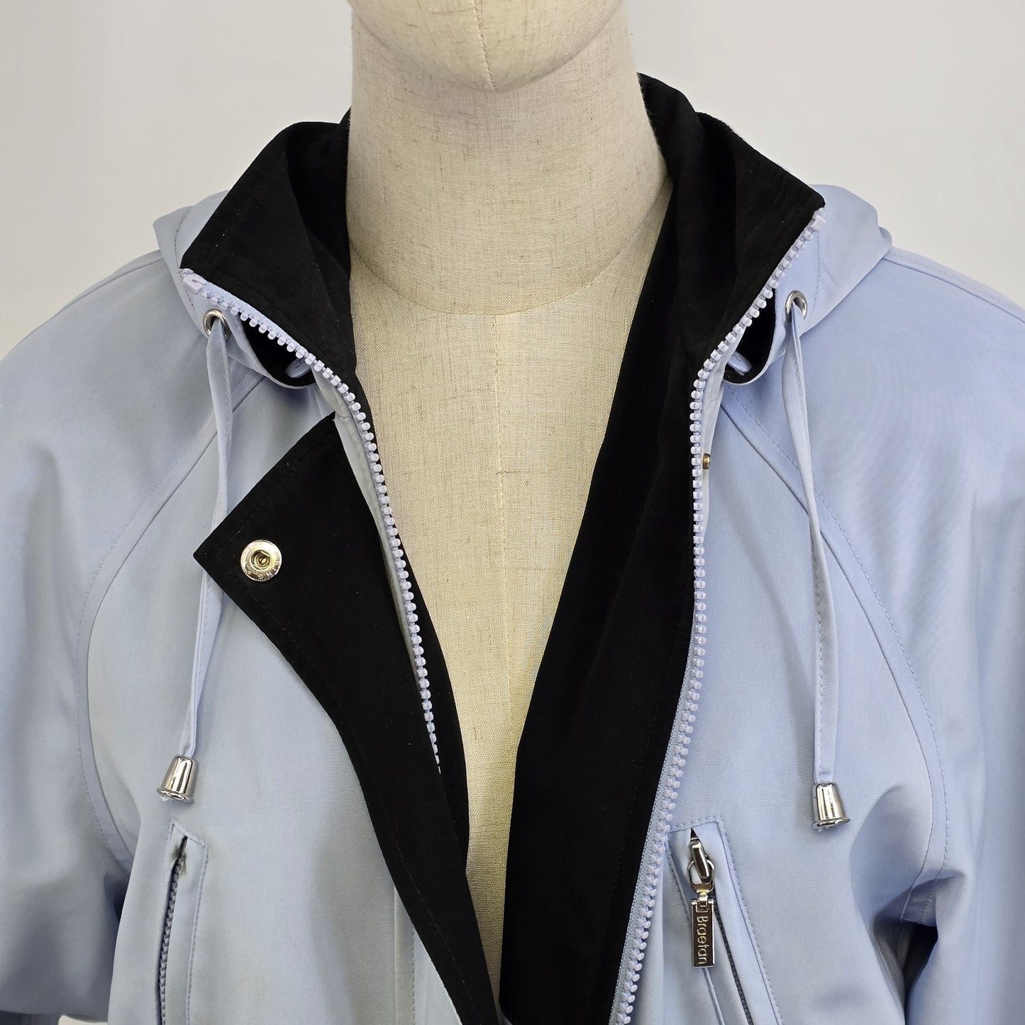 Braetan Women's Outwear Lined Windbreaker Blue Coat Small Jacket Full Zip Hood