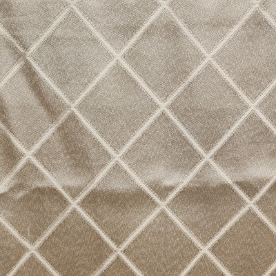 Smooth Light Golden Beige Woven Diamond Pattern Two Rod Curtain Panels 82"x38"