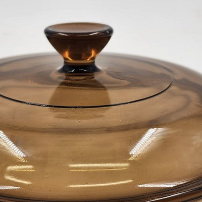 Amber Brown Replacement Round Lid Cover Pyrex V-2.5-C Vision 7.25" For Casserole