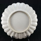 White Cheese Plate Blue Brown Flowers Scalloped Gilded Edge 10.5" Serving Liner