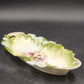 Saxe Altenburg German Green Porcelain Celery Dish 13" Floral Gold Gilt Antique