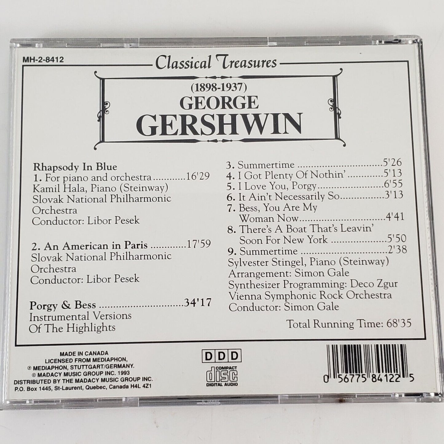 3 Classical Treasures CD's Frederic Chopin George Gershwin & Wolfgang Mozart