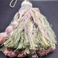 Tassel Pull Cord Finial Curtain Tie-Back LARGE Wood Hand Painted Pink Green