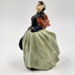 Chalkware Lady in Tex-Mex 19th Century Attire Black Top Green Skirt VTG