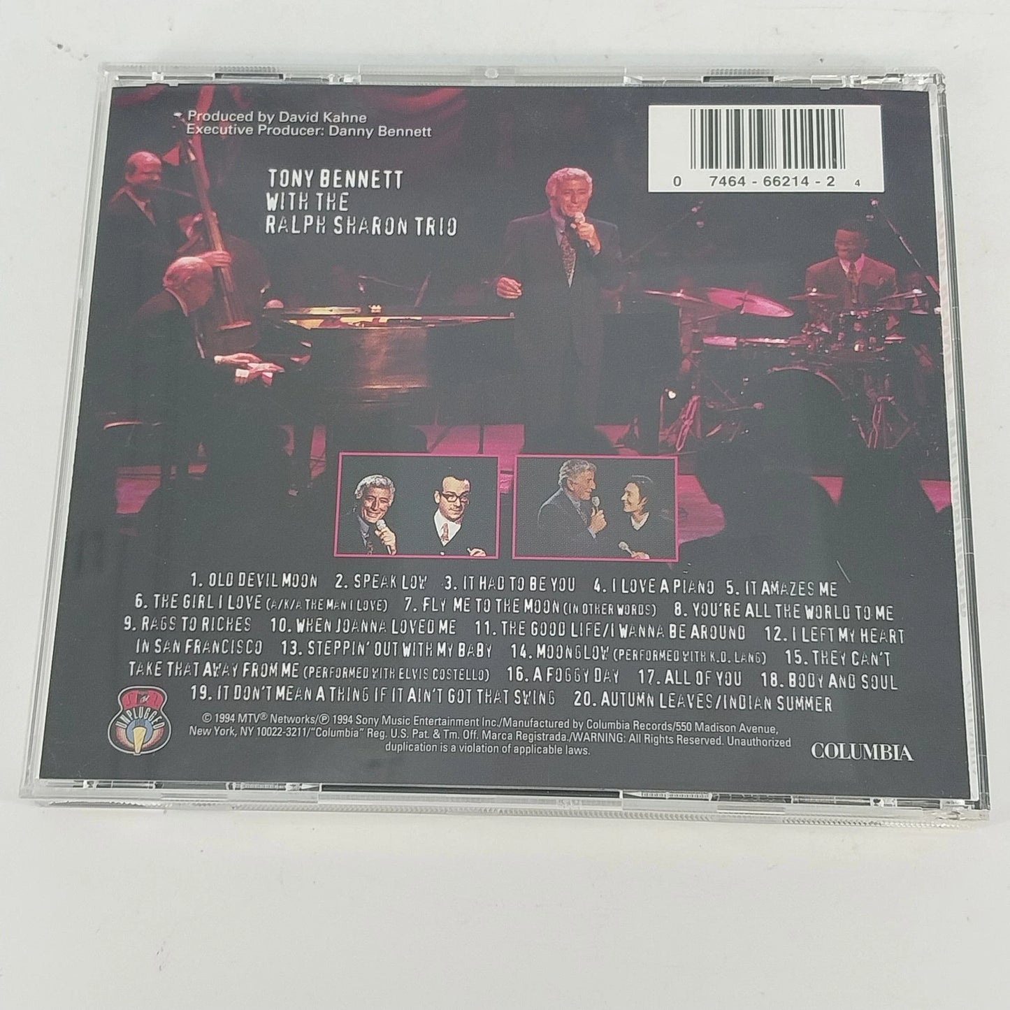 Tony Bennett MTV Unplugged CD 1994 Columbia Record Jazz Pop Vocal Album 20 Track