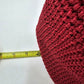 The Sak Red Woven Crochet Shoulder Bag Purse Leather Strap 12"x10"x6" Vintage