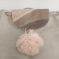 Beige Backpack Purse Faux Leather Bucket Bag Tassel Drawstring Flap Women's