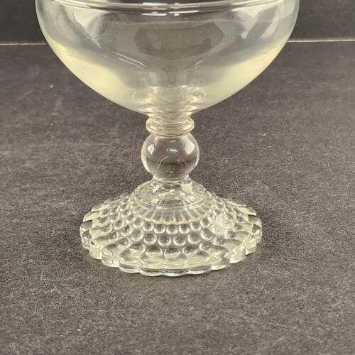 4 Bubble Foot Clear Champagne/Tall Sherbet Glasses 4" Tall Anchor Hocking