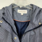 Breckenridge Women's Large Raincoat Blue White Check Hooded Full Zip Snap Jacket