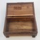 Jewelry Trinket Box 11" Carved Cedar Natural Wood Cottage Scene Footed Vintage