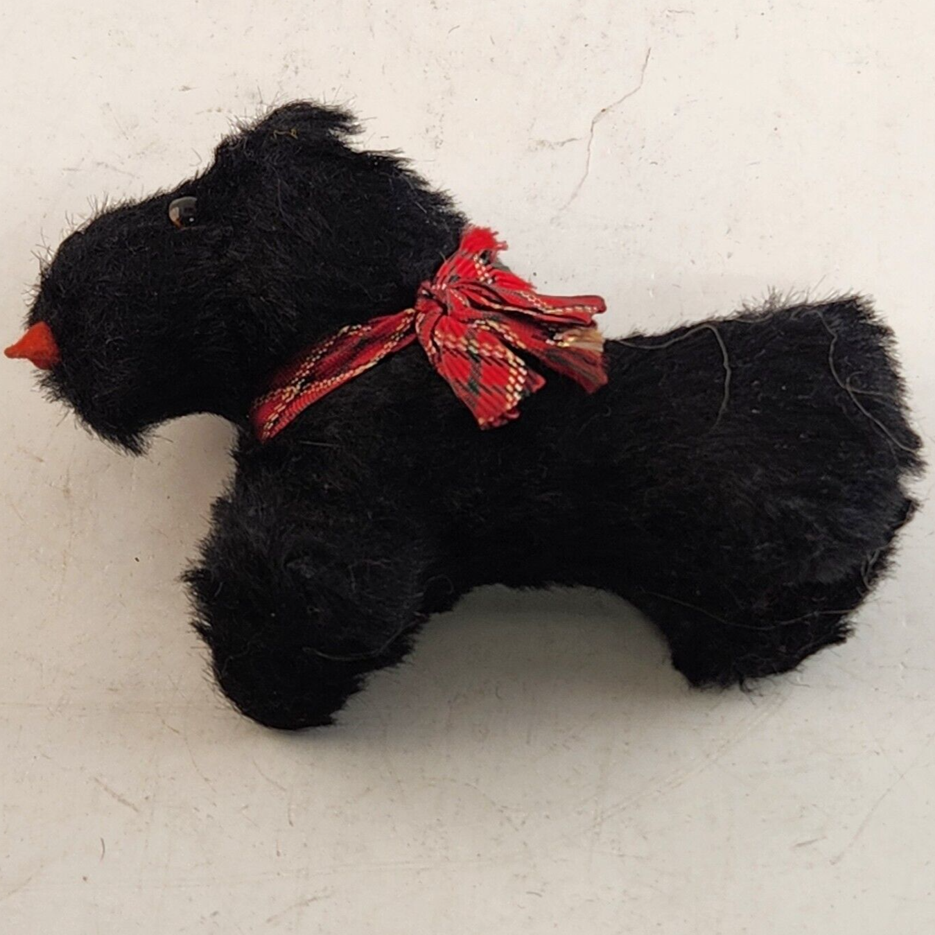 Plush Scottie Dog Scottish Terrier Hard Stuff Vintage Small 4" Toy 1970s Mini