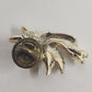 Gigio Giusti Flying Guardian Angel Lapel Pin Satin & Shiny Gold Tone Religious