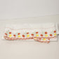 Solid White Twin Flat Sheet and Matching Pillow Case w Red & Yellow Floral Trim