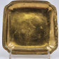 Italian Square Serving Wall Gold Plate Solid Cast Brass 6" with Double Rim Edge