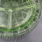 Anchor Hocking Cameo Ballerina Green Uranium Glass Grill Plate 10.5" Vintage