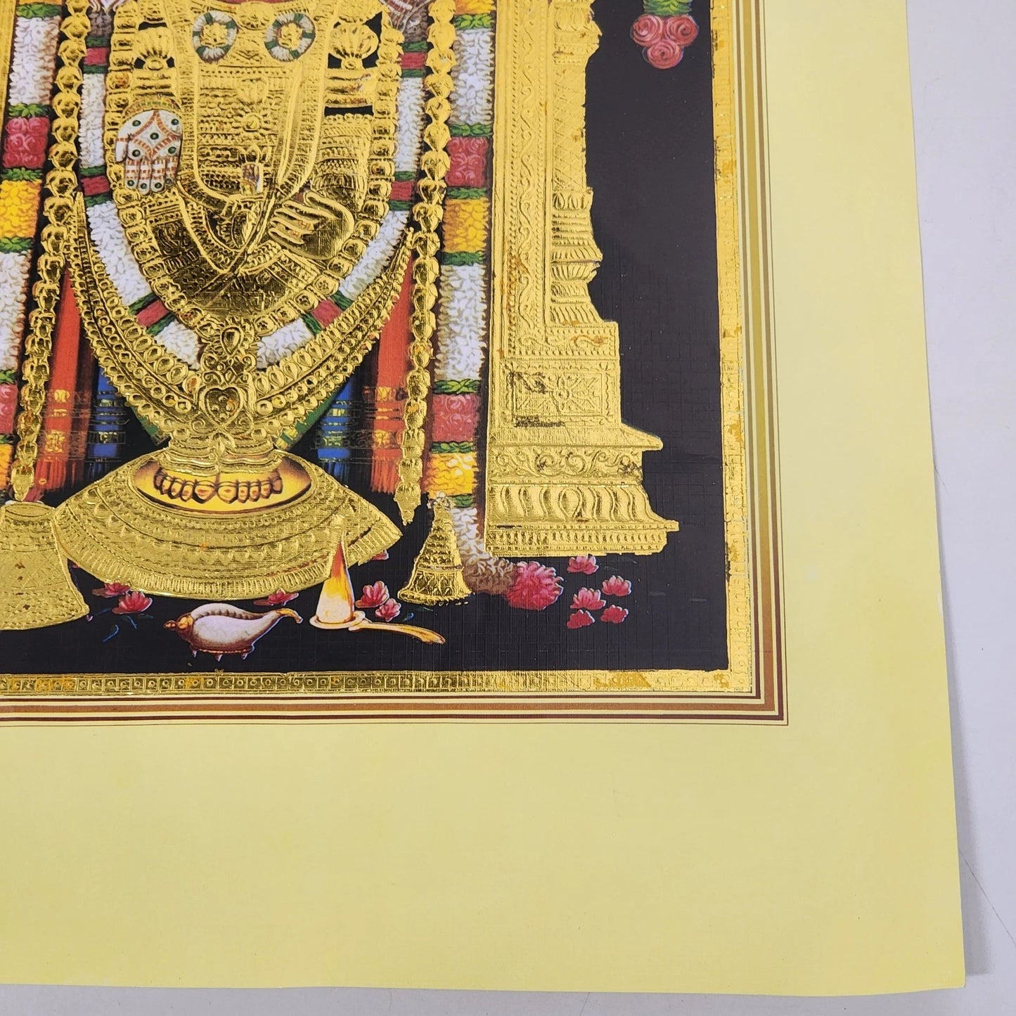 Tirupati Balaji Venkateswara Swamy Art Print Gold Leaf Embossed 13"x19" Poster