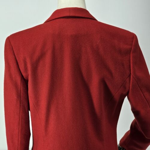 Norton McNaughton Red Wool Blazer Size 6 Single Button Zipper Pockets Fully Line