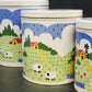 Nina Farm Scene Sheep Tin Canister Set 3 Metal Kitchen Storage Nesting 1982