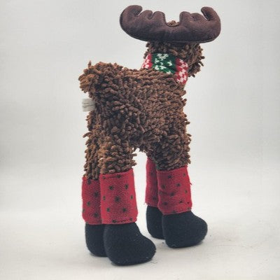 Plush Stuffed Animal Standing Moose Piercing Bling & Chain 14" Christmas Decor