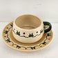 Poppytrail Homestead Provincial Flat Cup & Saucer by Metlox Tan Matching Border