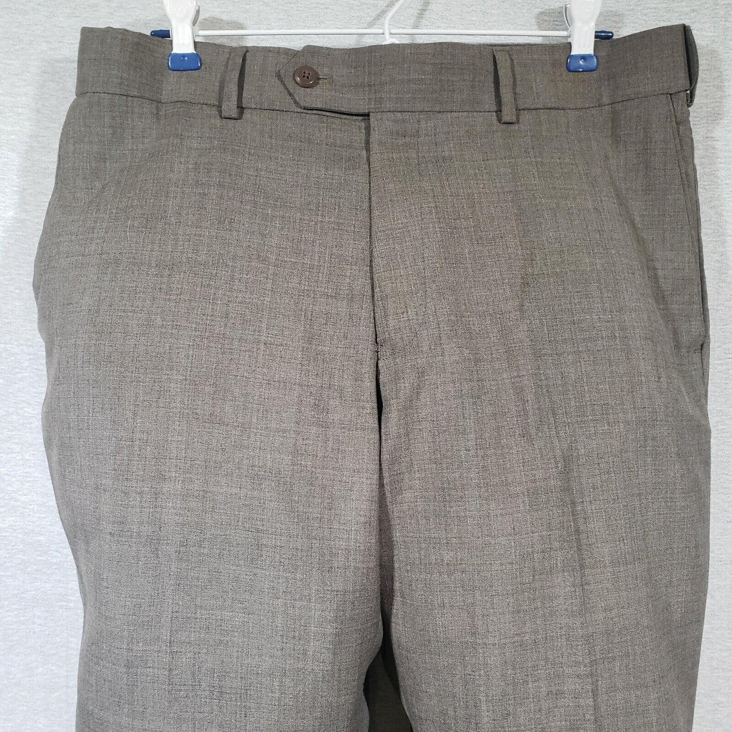 Stafford Dress Pants Slacks Men's Brown Flat Front Pockets Classic Fit 34x30 EUC