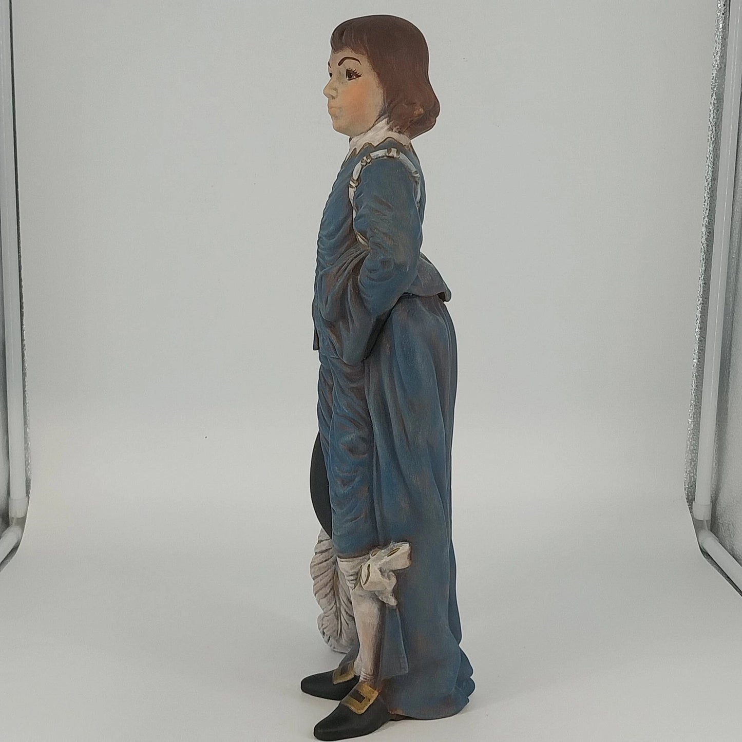 Holland Mold Colonial Boy Figurine Blue Ceramic Hand Painted 17" Vintage
