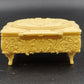 Footed Trinket Jewelry Box 2.5" Victorian Couple Molded Celluloid Vintage 1940's