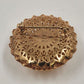 Round Crown Trifari Filagree Domed Gold Tone Pin Vintage Brooch Signed