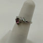 Pink Rhinestone Pinky Ring Sz 4.5 Silver Tone Setting w/ Box