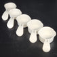 Tupperware 5 Measuring Cups Set 3479C-3483C White Curved Handles 1/4 to 3/4 Cup