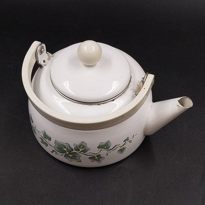 Corelle Coordinates Pattern Callaway Ivy Style Tea Kettle White Enamel Ivy Leave