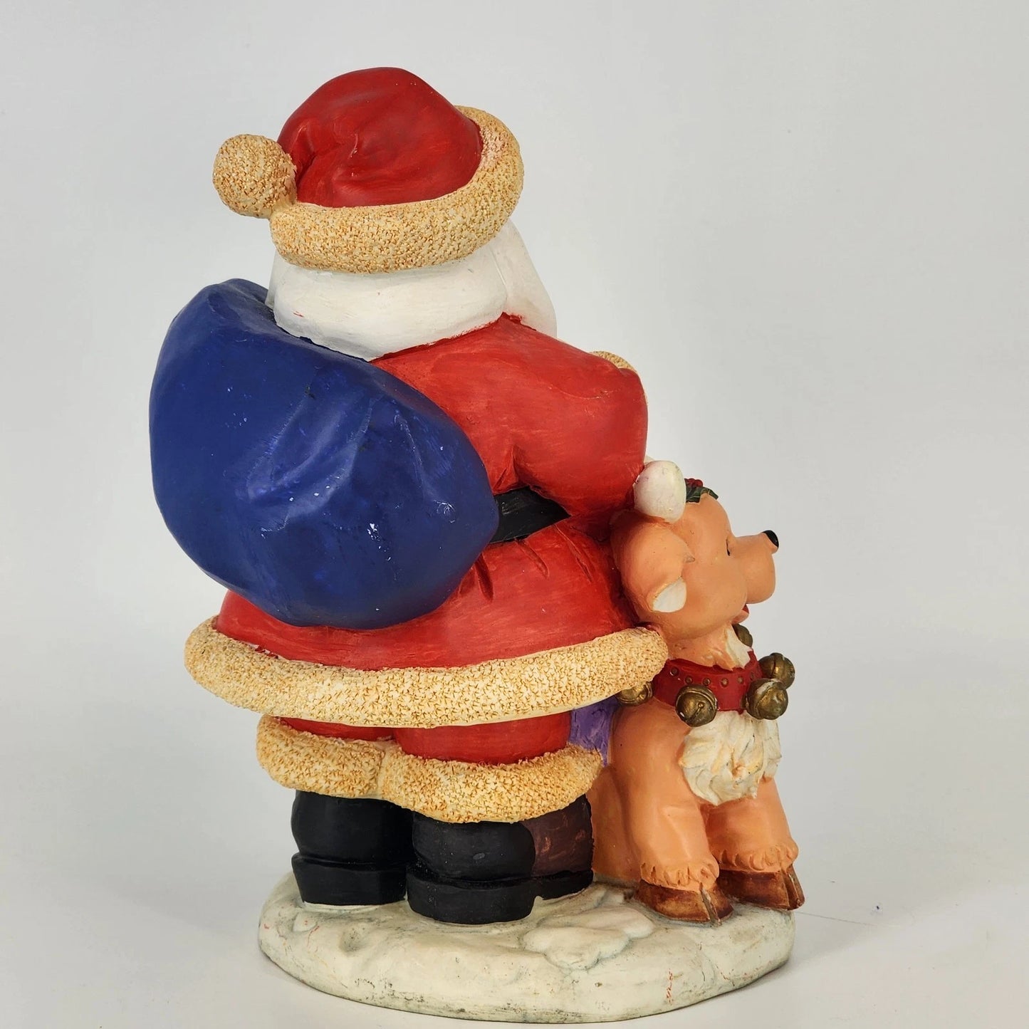 Santa & Reindeer Centerpiece Figurine Holiday Time Collectible Christmas Decor