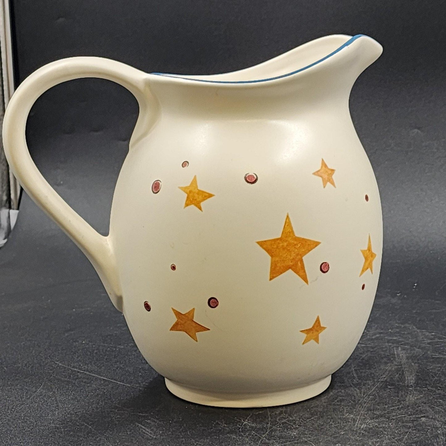 Boyd's Bears Starry Night Snowman Pitcher 72 oz Steward Earthwork 2002 Earthenware