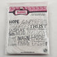 NOS Lot of 3 Cling Mounted Rubber Stamps Words of Inspriation & Double Trouble