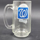 Washington Senators MLB Clear Glass Beer Mug Baseball Team 5.5" Tall 1960's Vtg