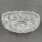 American Brilliant Cut Lead Crystal Bowl 9.5" x 4.25" Starburst Pinwheel Fan Vtg