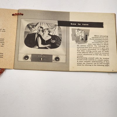 1952 Zenith TV Manual Original New World Entertainment How to Operate