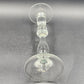 Large Hand Blown Art Candlesticks Holder Crystal Clear Glass Footed VTG 14"x4.5"
