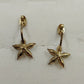 Gold Tone with Iridescent Faceted Rhinestone Flower Shape Earring Jacket Jewelry