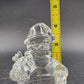Baccarat France Stunning Clear Glass Crystal Santa Claus with Gift Figurine 4"