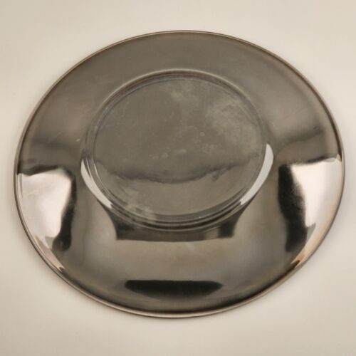 4 Sets of 8" Salad Luncheon Plates with Coffee Cups AH Presence Glass Clear Gray