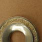 Gold Tone Round Plain & Engraved Scroll Pattern Circular Brooch Pin 1.5" Vintage