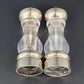 Olde Thompson Salt and Pepper Mill Set Silver Brushed Metal & Clear Acrylic Vtg