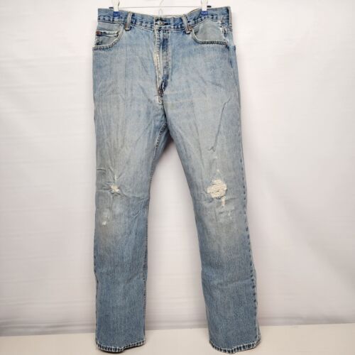Levi's 550 Men's Jeans 36 x 34 Relaxed Fit Medium Stonewash Red Tab Distressed