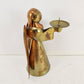 Christmas Angel Candle Holder Figurine 6" Copper Bronze Finish Spiked Candle